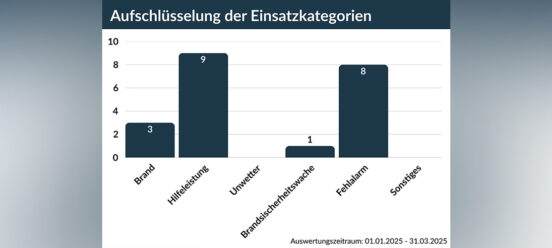 Balkendiagramm mit Einsatzaufschlüsselung