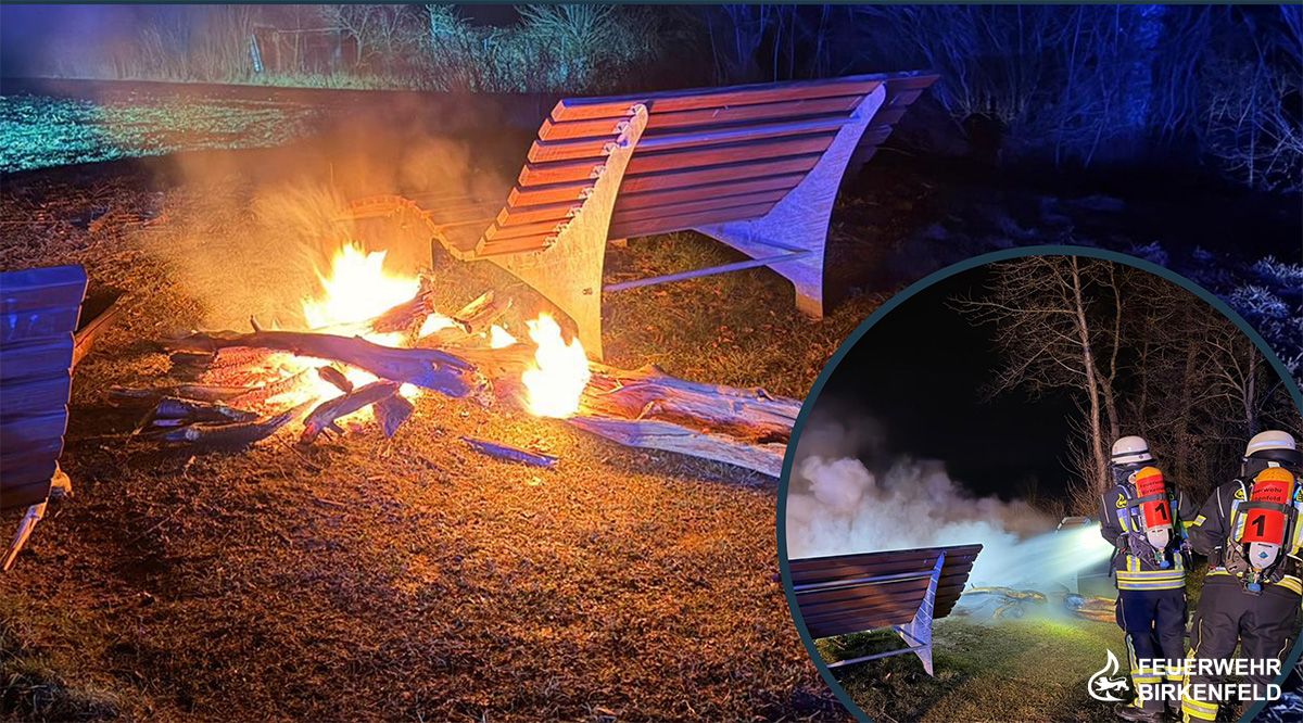Brand Lagerfeuer im Freien nachts